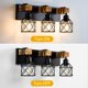 thumbnail image 5 of Lámpara de tocador Vohyzufa 3 luces estilo granja con madera y metal, 5 of 7