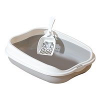 Magideal - Bandeja De Arena Para Mascotas Para Gatos, Suministros Para Mascotas, Fácil De Limpiar, Inodoro Para Gatos Extraíble, Bandeja De Arena Para Gatos Medi Gris S 42X29X14Cm