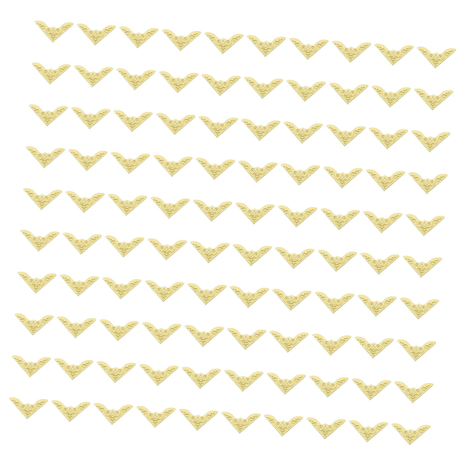 Bothyi - Protectores De Esquinas De Metal Para Libros, Versátiles, Para Diarios, Cuadernos, 100 Unidades, Dorados