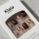 thumbnail image 2 of Uñas Postizas Press-on Cortas Semi Cuadradra 24pcs Adhesivas Diseño Marron Y Dorado Reutilizable, 2 of 9