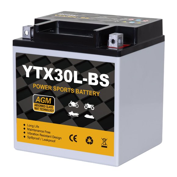 Batería para motocicleta Daakmax YTX30L-BS 12V 30Ah 400CCA AGM