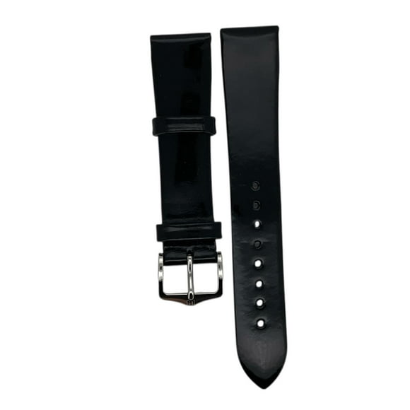 Correa Reloj Hirsch Patent Leather M Hebilla Plateada 16mm