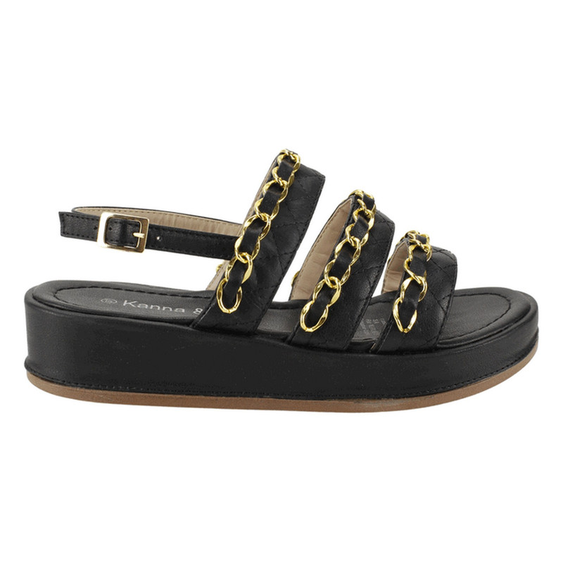 Sandalia Kanna & Co Plataforma Negra