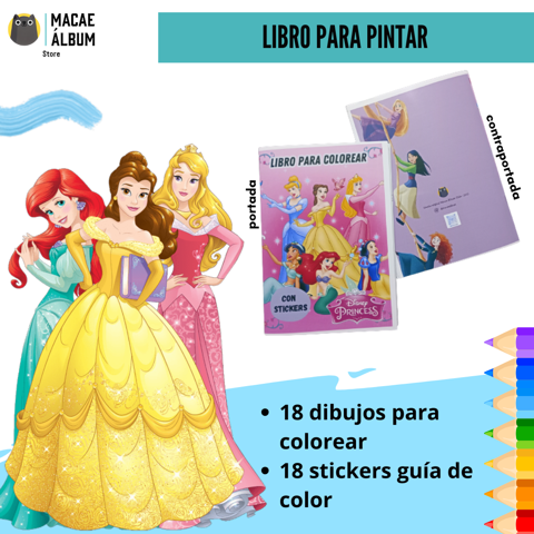 Macae - Libro Para Pintar Princesas Con Stickers