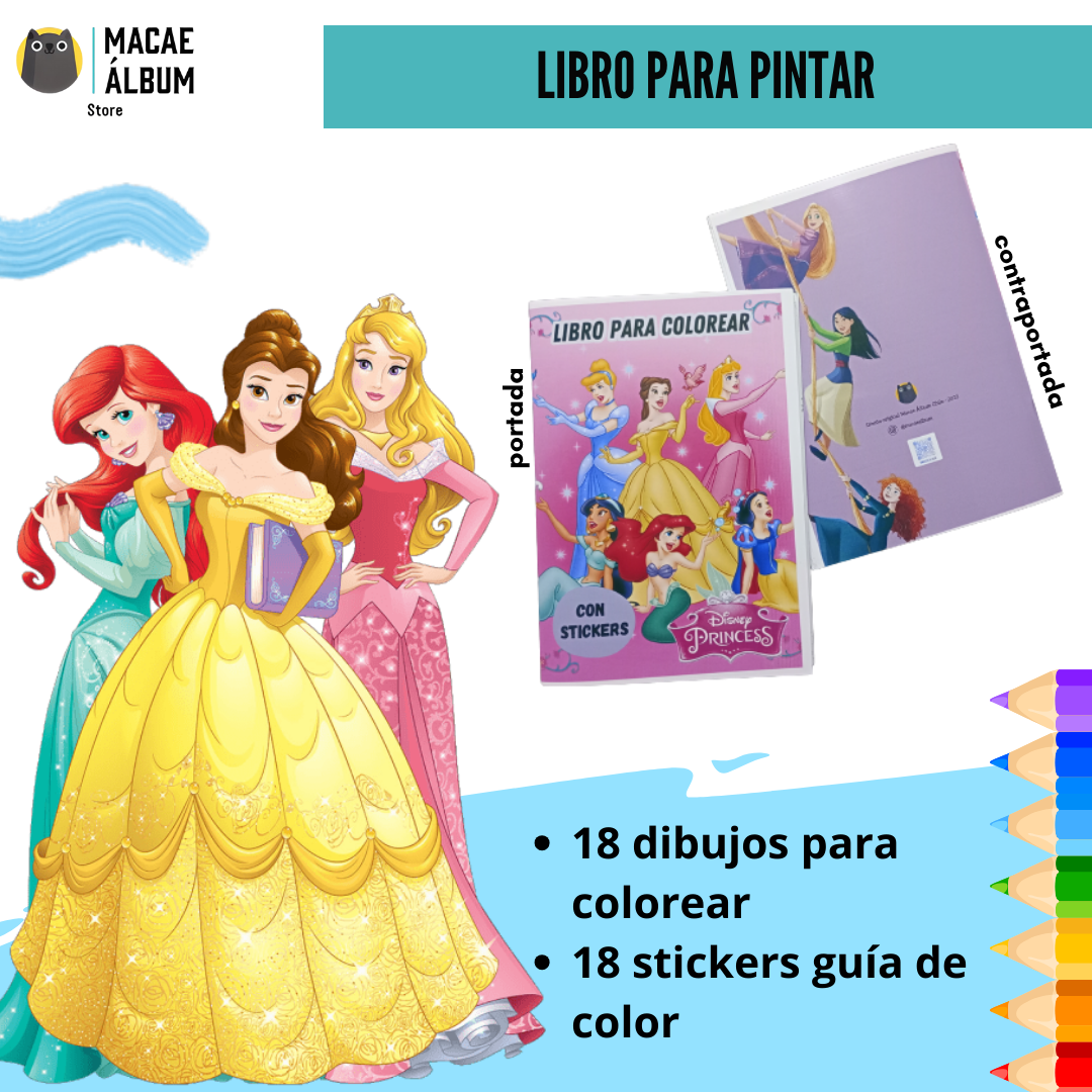 Macae - Libro Para Pintar Princesas Con Stickers