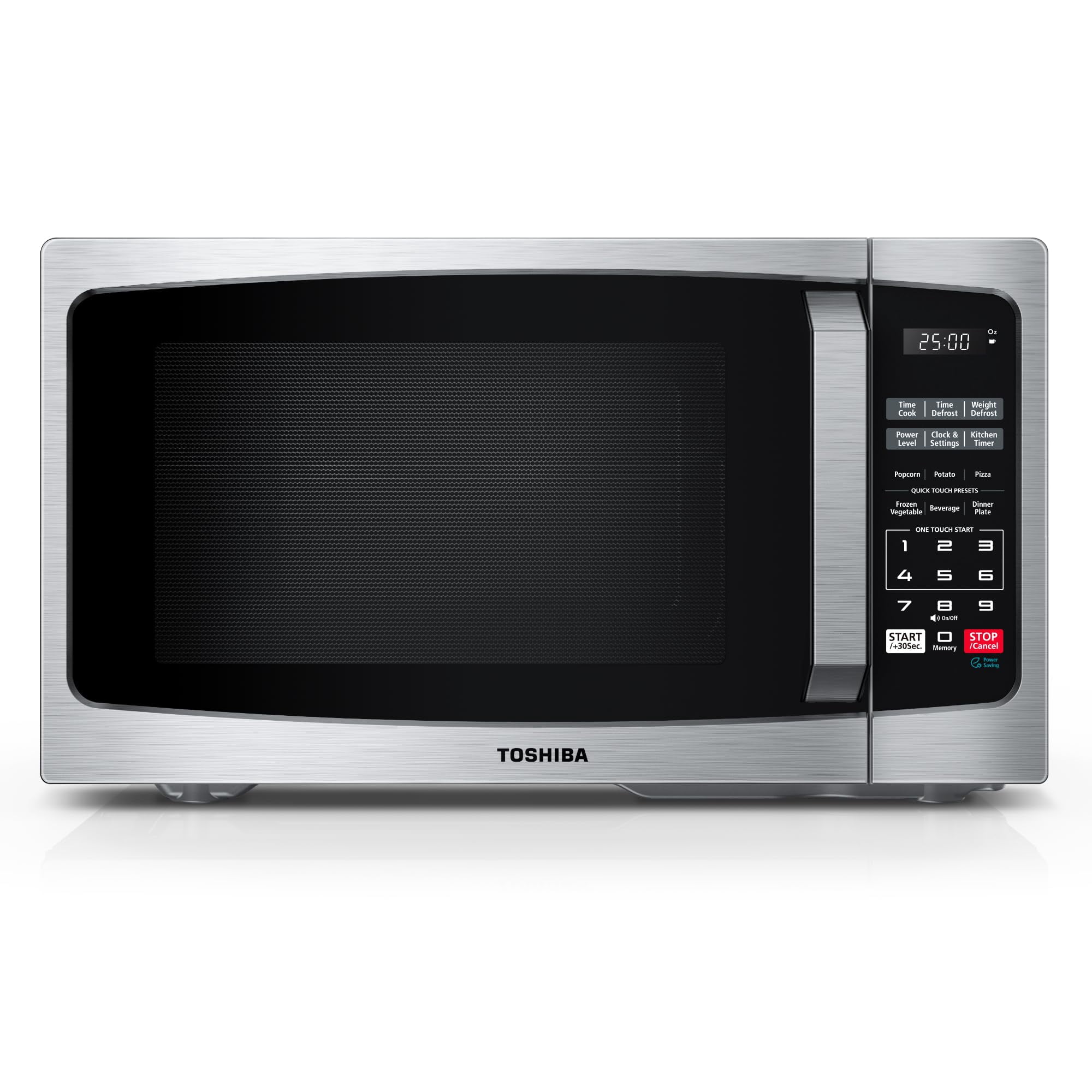 Horno Microondas Toshiba Ml-em09pa 0.9 Pies Cúbicos 900w Acero Inoxidable