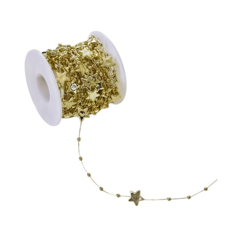 Magideal - Guirnalda De Cuentas Para De Navidad, 393,7 Pulgadas, Decoración Navideña Colgante, Centro De Mesa, Cadena De Cuentas, Guirnalda De Cuentas, Rol Estrella Dorada