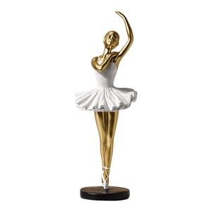 Magideal - Estatuas De Estatuillas Estatuilla Decoración De Moda De Ballet Escultura Figura De Niña De Resina Para Estantería Sala De Estar , Estilo B Aureato