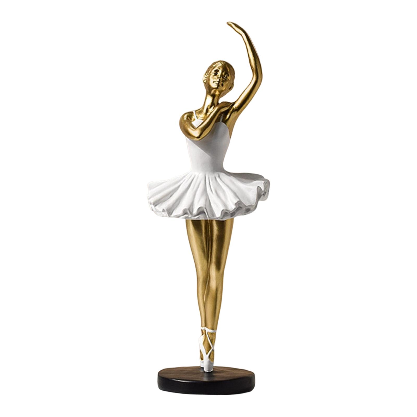 Magideal - Estatuas De Estatuillas Estatuilla Decoración De Moda De Ballet Escultura Figura De Niña De Resina Para Estantería Sala De Estar , Estilo B Aureato