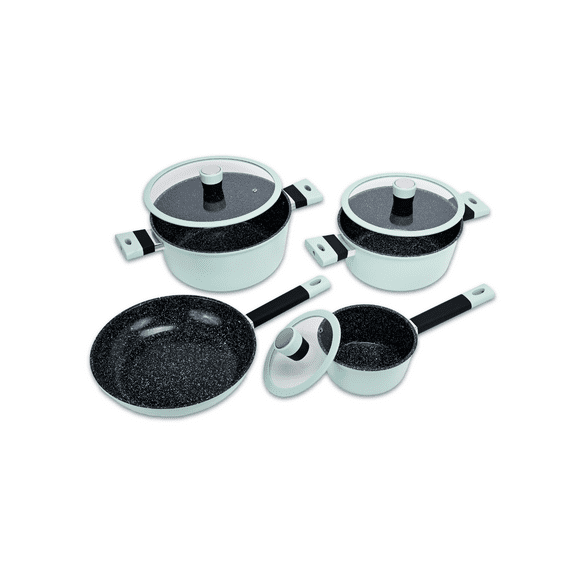 Bateria De Cocina 7 Piezas Soho Mint Aluminio Forjado