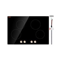 Placa De Inducción Vevor 6600 W Eléctrica Con Control De Perilla De 4 Quemadores