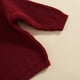 thumbnail image 4 of Niño Niño Bebé Niñas Niños Tejido a punto Suéter Jersey Cuello Redondo Sudadera Manga Larga Camisas Caliente Otoño Invierno Tops (rojo purpúreo, 2-3T), 4 of 7