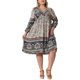 thumbnail image 2 of Agnes Orinda Vestido de Verano Talla Grande para Mujeres Escuela Universidad Casual Bohemio Floral Cuello en V Manga 3/4 Midi Corto Vestido de Playa 2X Azul Rosa, 2 of 6