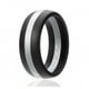 thumbnail image 1 of Anillo De Boda De Silicona - Estilo Domo Con Línea Media - Negro-plateado De Para - Anillo, 1 of 2
