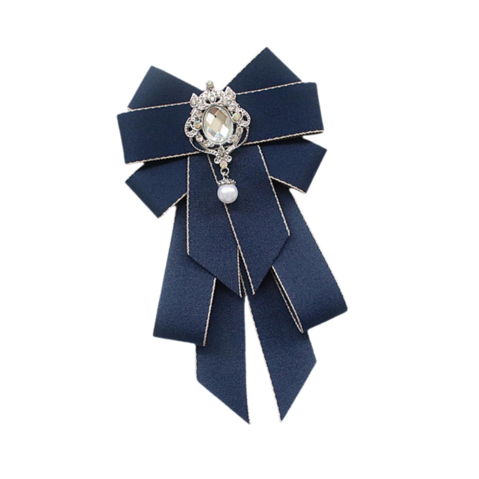 Ioensy - Broche De Lazo De Cinta, Pajarita Con Lazo, Elegante Alfiler De Corbata Para Traje, Camisas, Blusas, Azul