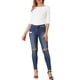 thumbnail image 2 of INSPIRE CHIC Camisetas de Mujer Mangas al Codo Cuello Barco Ajuste Ceñido Casual Camisetas Blancas XS, 2 of 7