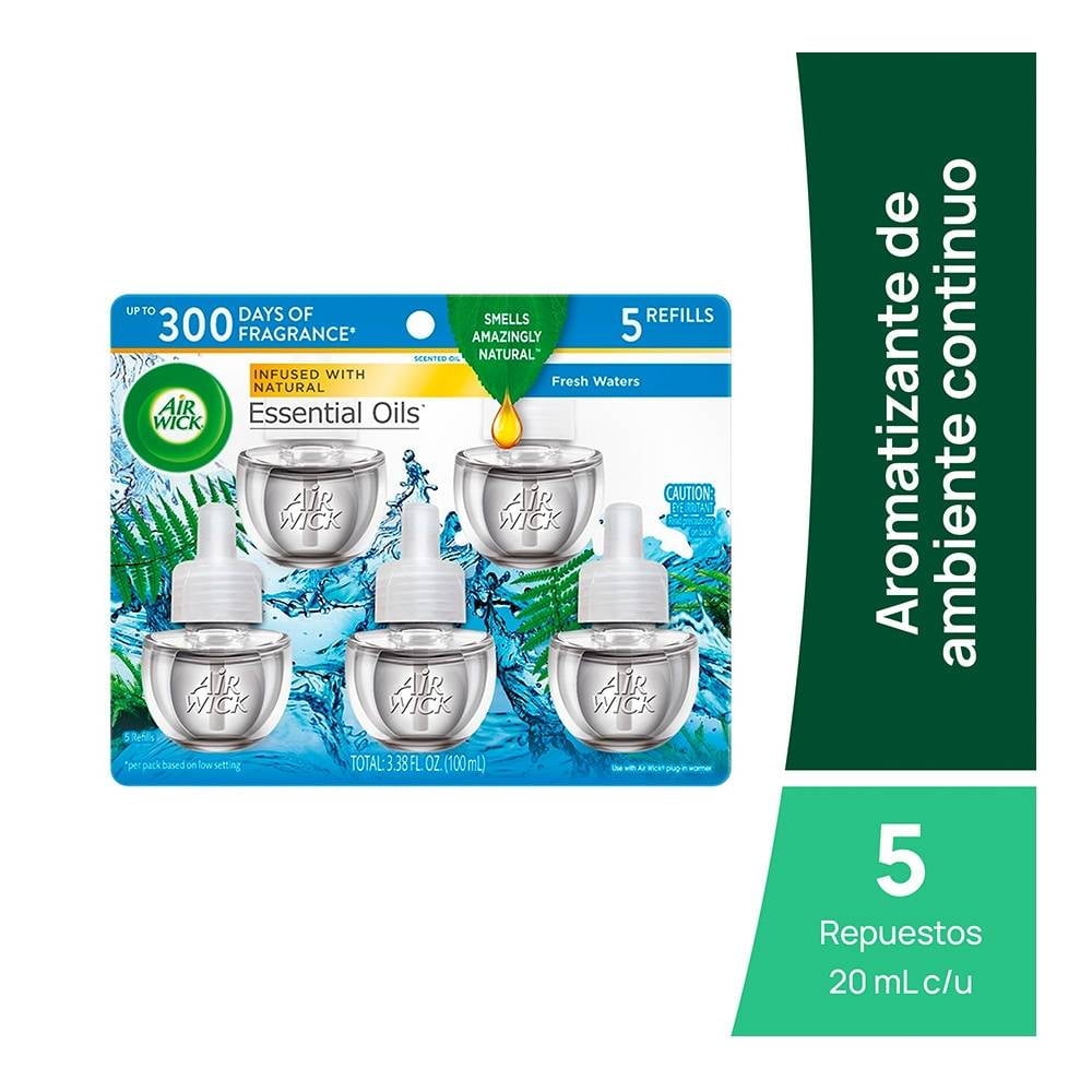 Aromatizante De Ambiente Air Wick Fresh Waters 5 Pack 20 Ml
