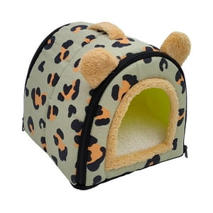 Genérico - Casa Para Mascotas Plegable Camas Para Perros Convertibles Para Perros Pequeños Con Cojín Lavable Verde 26X26X26Cm
