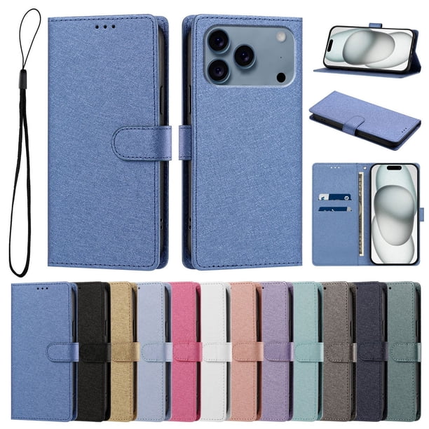 Cartera Funda para iPhone 18 Pro Carga Inalámbrica, Azul