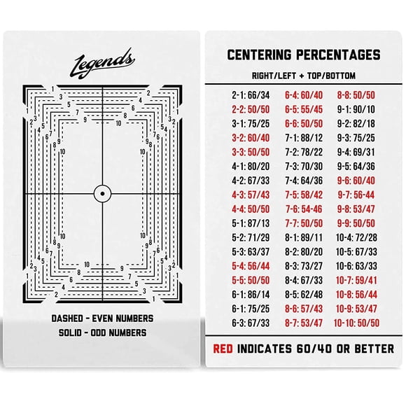 Herramienta de centraje de cartas Legends con kit de paños de limpieza