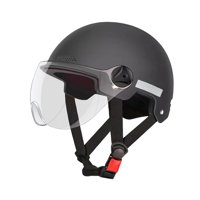 Ioensy - Casco De Motocicleta Ligero Cómodo Transpirable Verano Media Cara Negro