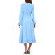 thumbnail image 3 of INSPIRE CHIC Vestidos de Iglesia para Mujeres Formales con Mangas Acampanadas Cuello Redondo Largo a la Rodilla Vestido Línea A con Bolsillos M Azul Cielo, 3 of 6