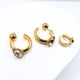 thumbnail image 4 of Aros Argolla y Cuff, Circón en Gota, Plata 925 enchapada en Oro 18K, 4 of 4