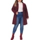 thumbnail image 2 of Abrigos de talla grande para mujer de Agnes Orinda, chaqueta de trinchera con un solo pecho, abrigos largos de invierno 3X Burdeos, 2 of 6