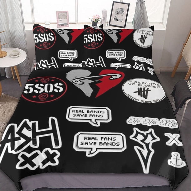 5 Seconds Of Summer Logo 3 Pieces Bedding Sets Soft Comforter Sets Decor Bedroom Gifts