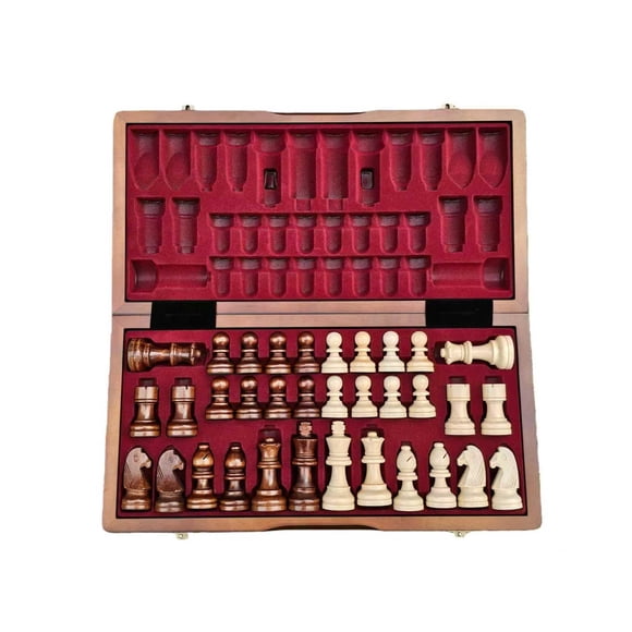 Juego de ajedrez BESTCHIC de madera magnética plegable de 38 cm