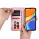 thumbnail image 2 of Funda tipo cartera FOXDOCK para Xiaomi Redmi 9C , diseño girasol en relieve, cuero PU, cierre magnético, soporte y tarjetero, 2 of 5