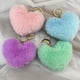 thumbnail image 3 of Xiao Hua Llavero de peluche con forma de corazón - 1 llavero pequeño, anilla de acero inoxidable, llavero de uso diario de 6 × 3,54 pulgadas, poliéster suave, adecuado para llavero de coche, negro, 3 of 3