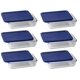 thumbnail image 1 of Juego de 6 recipientes Pyrex 7210 de 850 ml color azul oscuro para almacenamiento de alimentos, 1 of 1