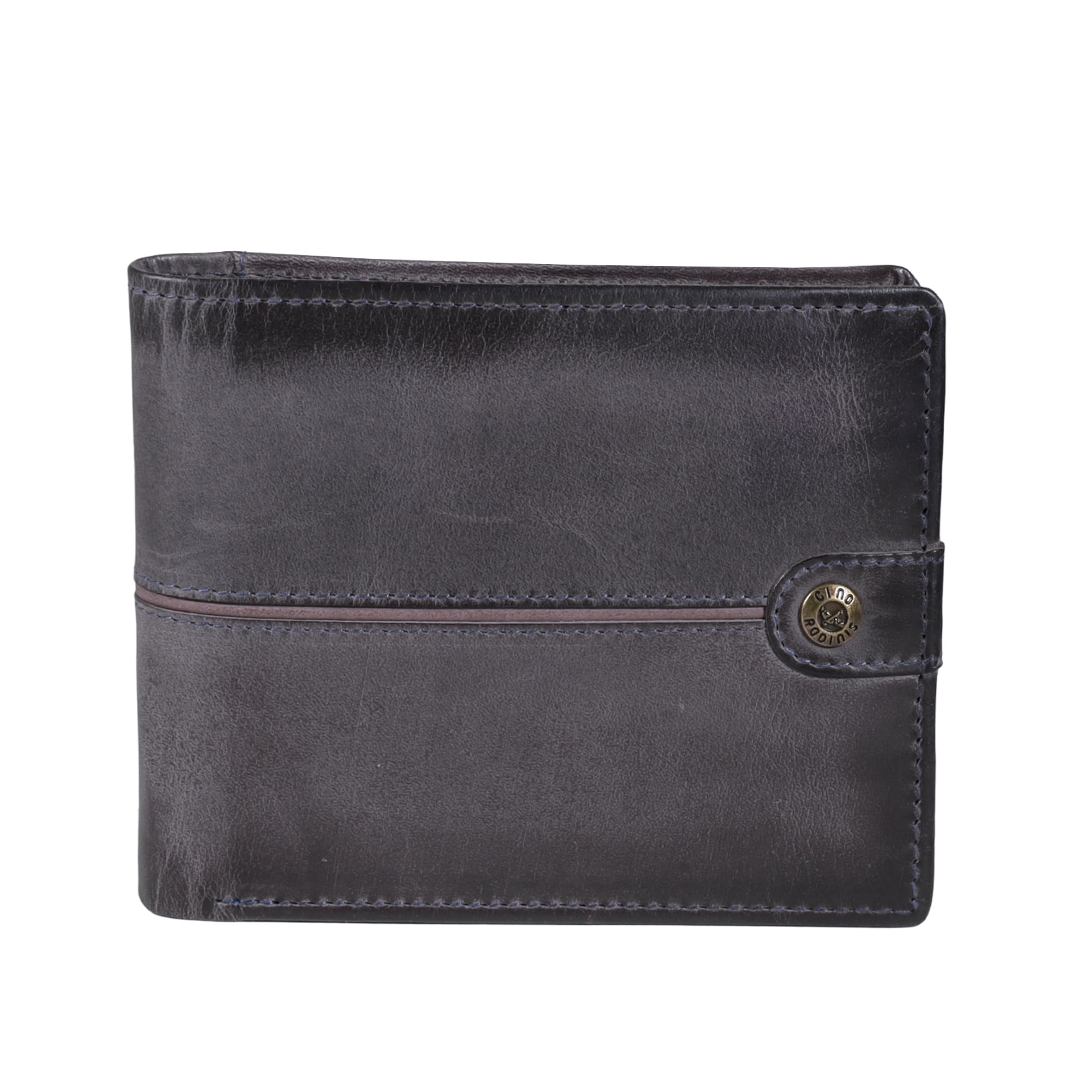 Billetera De Cuero Hombre Gino Rodinis Texas 162 Gris/marrón