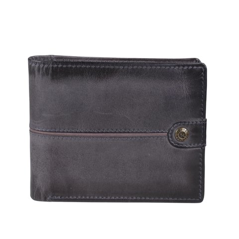 Billetera De Cuero Hombre Gino Rodinis Texas 162 Gris/Marrón