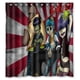 thumbnail image 1 of Cortina de ducha Gorillaz, juego de cortina de baño con ganchos, tamaño 66 x 72 pulgadas, 1 of 3