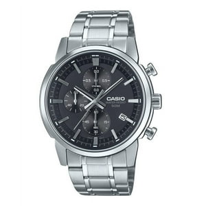 Casio - Reloj Standard Cronógrafo Análogo Acero Inoxidable Esfera Negra Cuarzo Mtp-E510D-1A1V Para Hombre