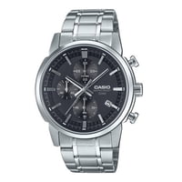 Casio - Reloj Standard Cronógrafo Análogo Acero Inoxidable Esfera Negra Cuarzo Mtp-E510D-1A1V Para Hombre