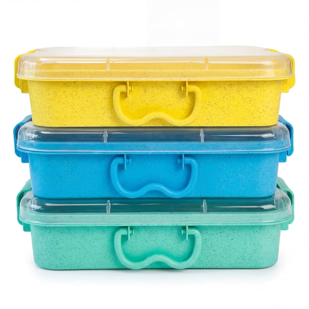 Contenedor de almacenamiento Sensory Bin Carolart, paquete de 3 pajitas de trigo, 34 cm