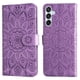 thumbnail image 2 of Funda tipo cartera FOXDOCK para Samsung Galaxy M15 5G , diseño girasol en relieve, cuero PU, cierre magnético, soporte y tarjetero, 2 of 5