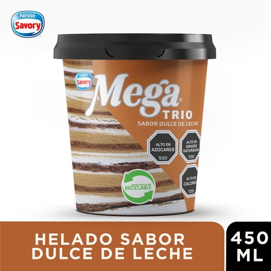 Helado Mega Trio Dulce De Leche Pote 450 ml Savory