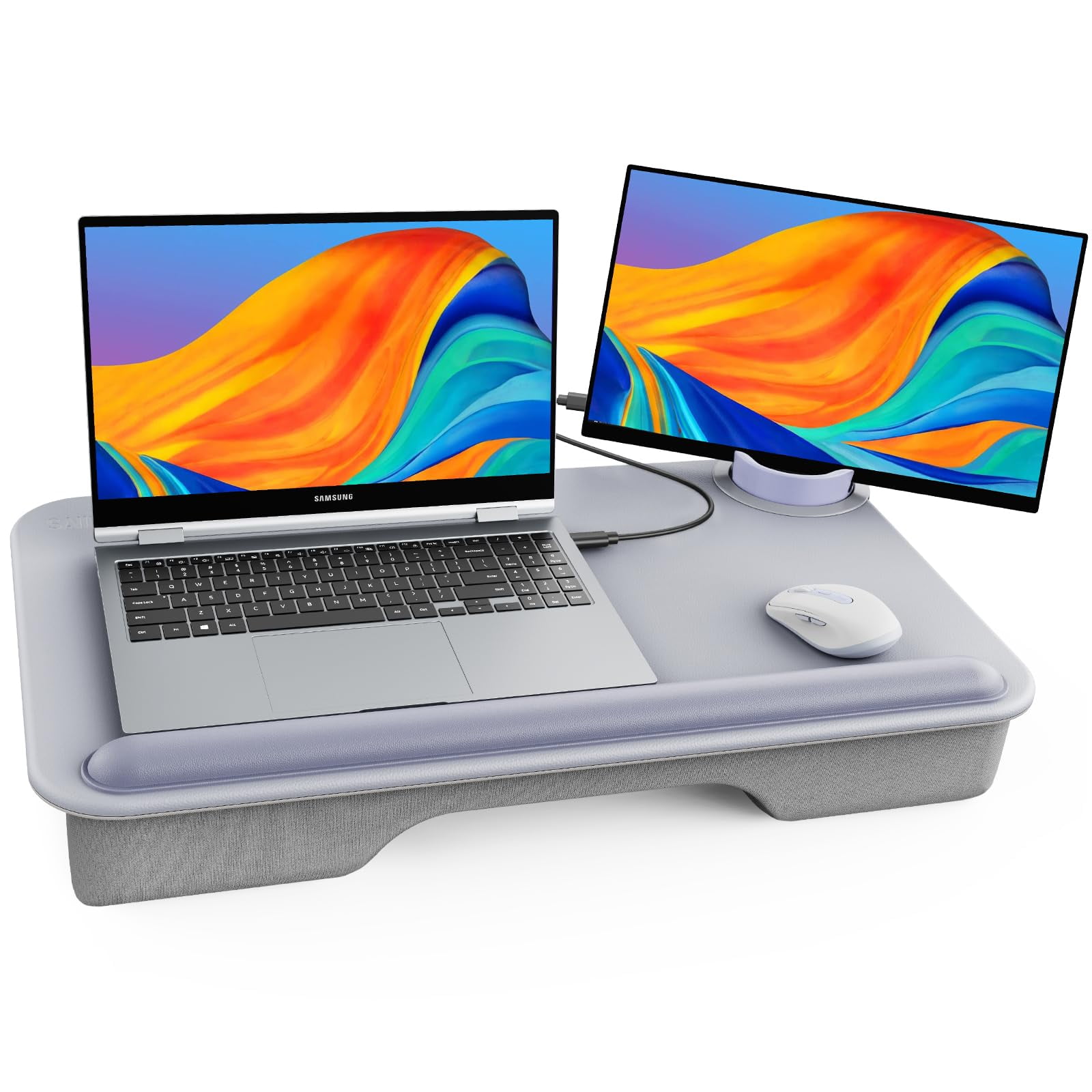 Saiji - Mesa Portátil Para Laptop Para Cama Compatible Con Laptops De Hasta 17 Con Soporte Para Celular