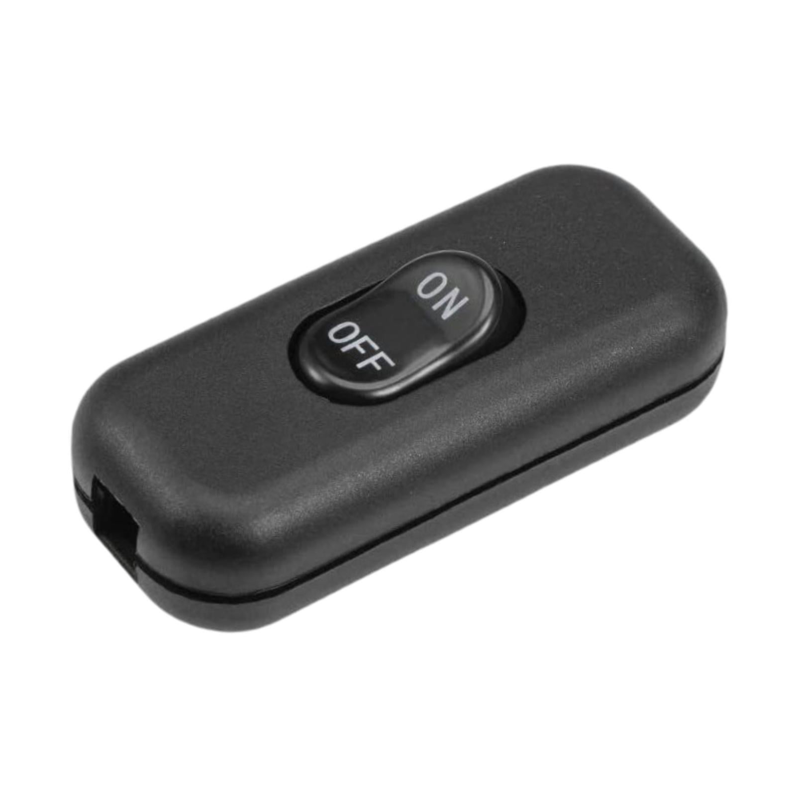 Ioensy - Interruptor De Cable En Línea, Interruptor Basculante Para Lámpara De Escritorio, Dormitorio, Lámpara De Mesa, Color Negro