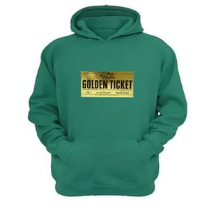 Genérico - Polerón Canguro Golden Ticket Verde Aguamarina Talla M Unisex