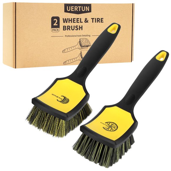 Cepillo para Llantas UERTUN Pack de 2, Amarillo – Kit de Detalle