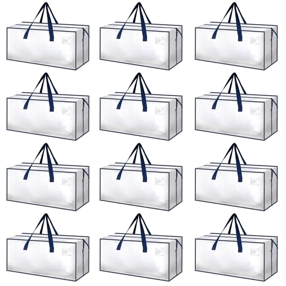 Bolsas de mudanza HealSmart extra grandes, paquete de 12 unidades, 95 l/25 galones, transparentes