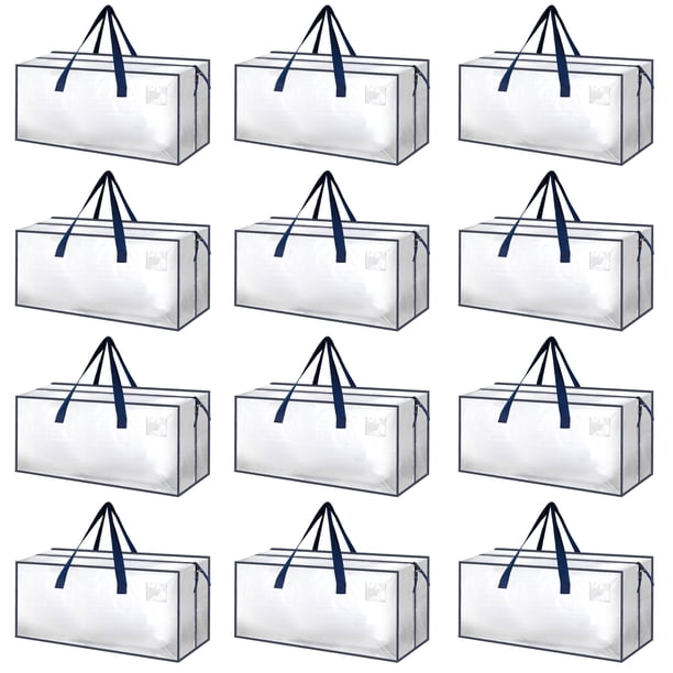 Bolsas de mudanza HealSmart extra grandes, paquete de 12 unidades, 95 l/25 galones, transparentes