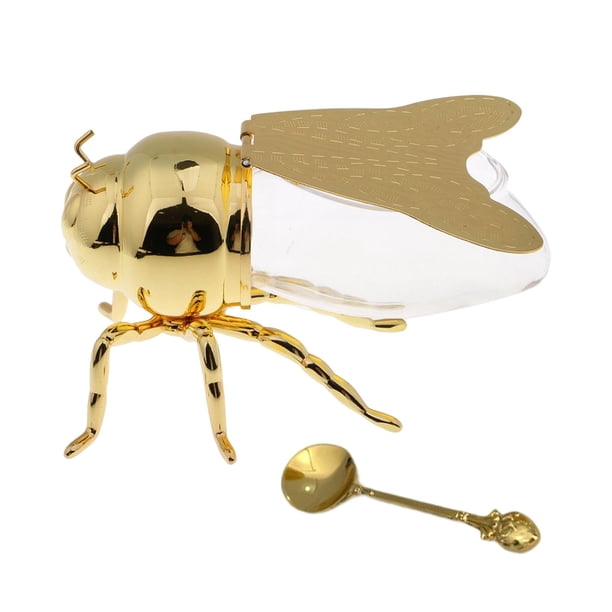 Olla, decoración novedosa en forma de abeja con cuchara, tarro exquisito, olla de almacenamiento para cocina, dispensación informal de comidas de ve
