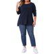 thumbnail image 2 of Agnes Orinda Ropa de Halloween para Mujeres de Talla Grande Camisetas Costuras Expuestas Abertura Lateral Dobladillo Alto Bajo Blusas Cuello Redondo Manga Larga Camiseta Casual 2X Azul Oscuro, 2 of 6