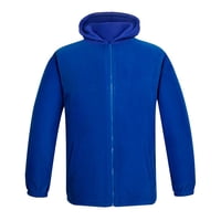 Broskis - Poleron Polar Azul Escolar Unisex Bolsillo Y Capucha